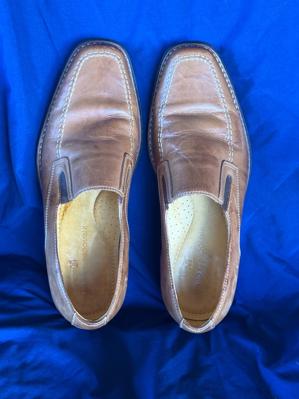 Sandro Moscoloni Tan Leather Slip-On Loafers